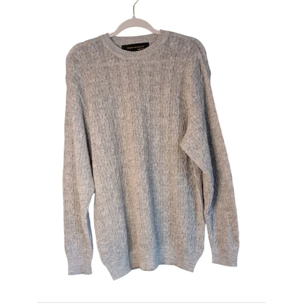 Lanificio del Peru LA 90s Grandpa Sweater Grey Textured size Large alpaca knit